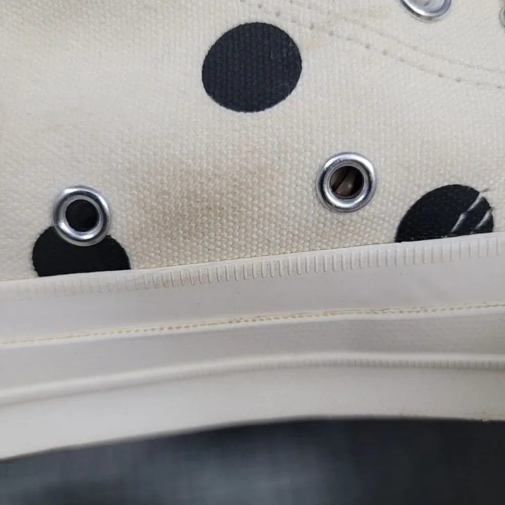 Converse Comme des Garcons PLAY Chuck 70 High Top Polka Dot Cream Wo's 9 Mens 7